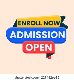 admission open enroll now text promotional banner for social media post template