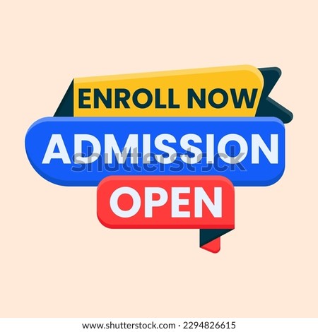 admission open enroll now text promotional banner for social media post template