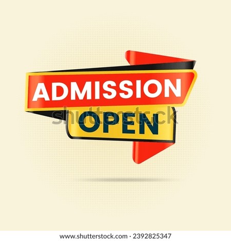 admission open flat design for educational banner