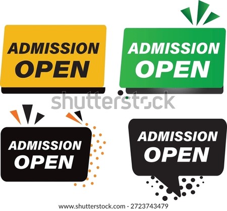  Admission open Flat icon set, design, green, black, Vector icons website illustration, Admission Open Tag Vector Image Transparent,
