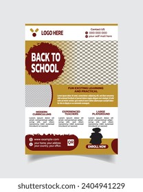Admission Open Flyer or  Poster and Unique Modern School Leaflet Vector File 