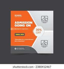 Admission Open, Admission going on, College Admission, School Admission Marketing Social Media Post template design