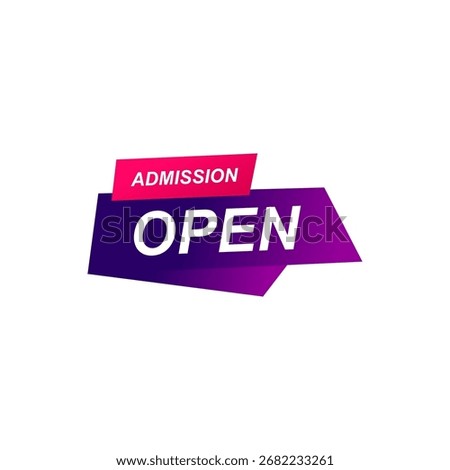 Admission open label vector logo