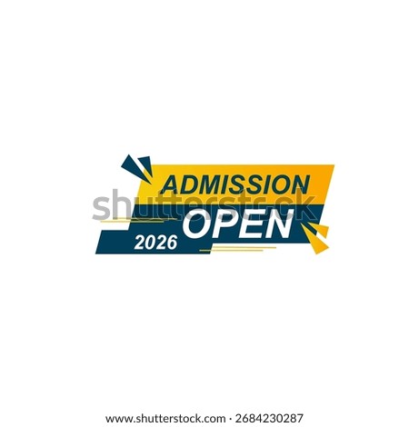 Admission open label vector logo