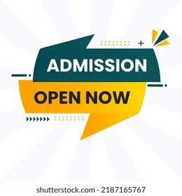 admission open now banner vector