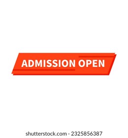 Admission Open In Orange Color With Parallelogram Rectangle Shape For Recruitment
