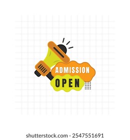 Admission open and Promotion icon vector template for social media post on geometric background
