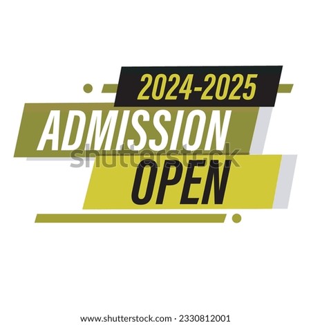 Admission Open sign in flat style, vector illustration.