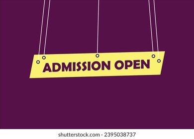 "Admission Open" text Button. Educational Sign Icon Label Design for Social Media and Promotions with a Dark Purple Background. EPS Editable File.
