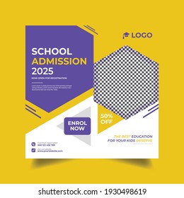 admission promotion social media post banner template design