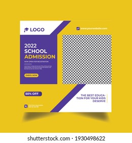 admission promotion social media post banner template design