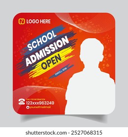 Admission School Social Media Post Design Banner