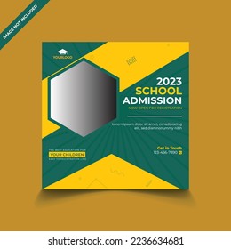 Admission social media post design template vector