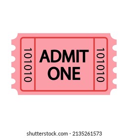 Admission ticket icon flat vector emoji isolated on white background