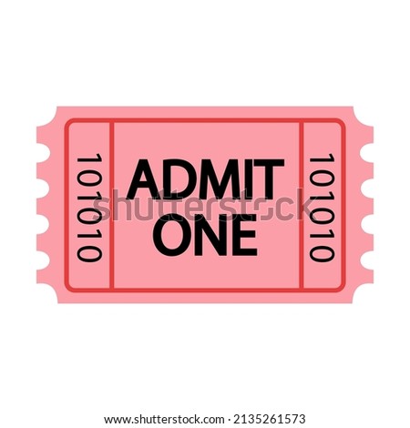 Admission ticket icon flat vector emoji isolated on white background