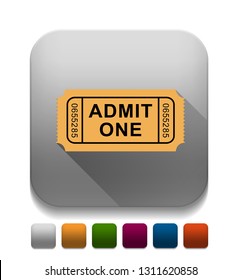 Admission Ticket With long shadow over app button