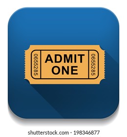 Admission Ticket With long shadow over app button