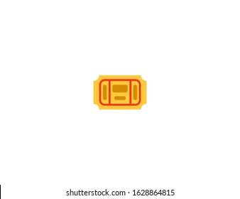 Admission ticket vector flat icon. Isolated movie, cinema, theatre ticket emoji illustration 