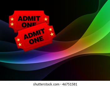 Admission Tickets on Abstract Background Original Vector Illustration