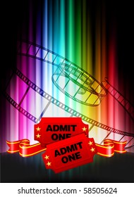 Admission Tickets on Abstract Spectrum Background Original Illustration