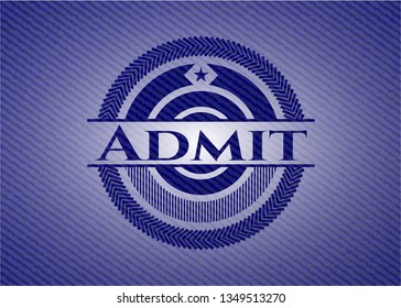 Admit badge with jean texture