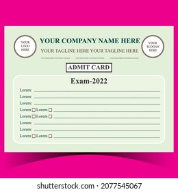 Admit Card Design Best Color Of CMYK Color