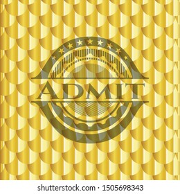 Admit golden emblem. Scales pattern. Vector Illustration. Detailed.