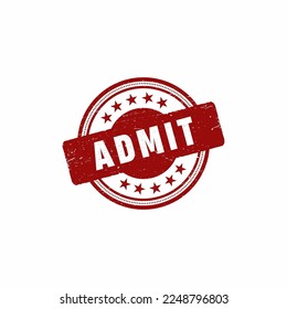 Admit grunge rubber stamp vector illustration.