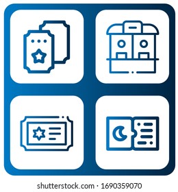 conjunto de iconos de admisión. Colección de entradas, oficina de entradas, iconos de entradas