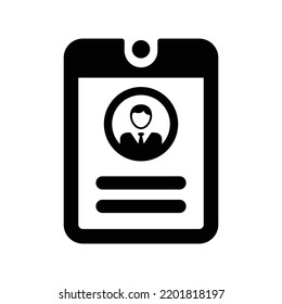 Admit, Id Card, Pass Icon. Black Vector Graphics.