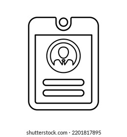 Admit, Id Card, Pass Outline Icon. Line Art Vector.