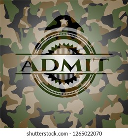 Admit on camouflage texture