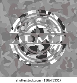 Admit on grey camouflaged pattern