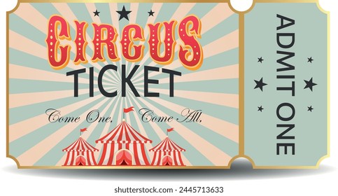 Ein Zirkus-Ticket zulassen Retro-Stil Blau Vektorgrafik