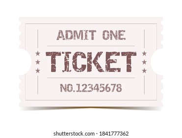 Admit one pink ticket in vintage style