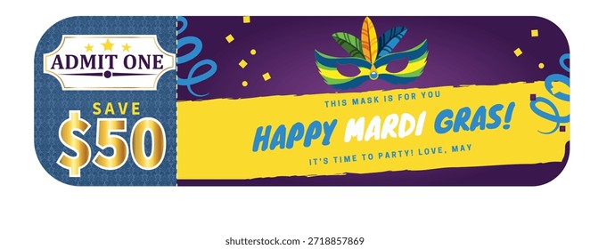 Geben Sie eins zu und sparen Sie $50 auf Ihrem festlichen Mardi Gras Feier Party Ticket