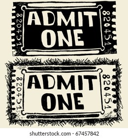 "Admit one" sketchy doodle