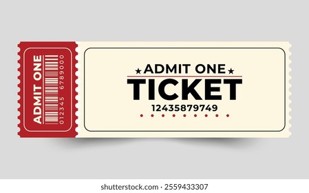 Admit One Ticket Design Template for Concerts, Parties, or Festivals