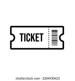 admit one ticket icon black and white isolated wite