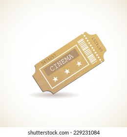 Admit one ticket icon retro beige color design sign