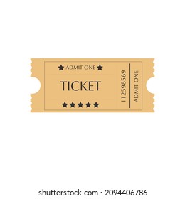 admit one ticket . Retro movie cinema ticket banners with vintage camera popcorn isolated vector illustration.