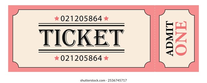 Admit one ticket template for cinema, movie, circus, party, event, theater and more	
