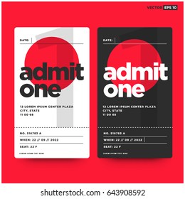 Admit One Ticket Template with Number Venue and Seat Details