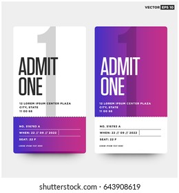 Admit One Ticket Template with Number Venue and Seat Details
