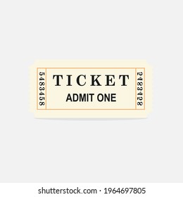 ein Ticket einzeln auf Weiß zulassen