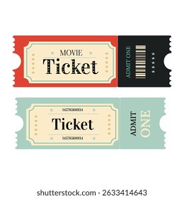Admit one ticket,Ticket for circus,cinema,festival,casino.Event  ticket vector illustration on white background