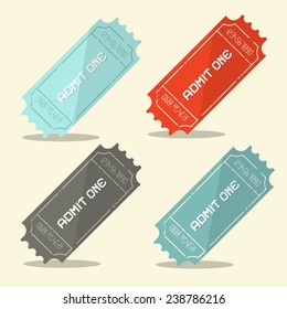 Admit One Vector Retro Ticket Set