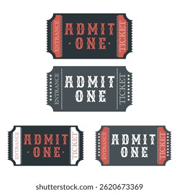 Admit One Vintage Tickets Set