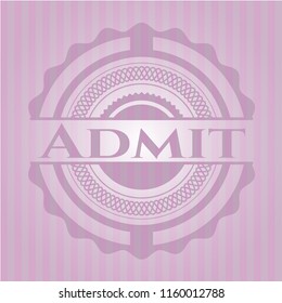 Admit retro style pink emblem