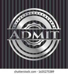 Admit silver shiny emblem]. Vector Illustration. Mosaic.